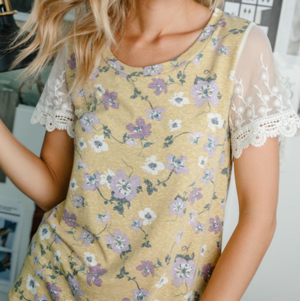 Mustard Floral Tee